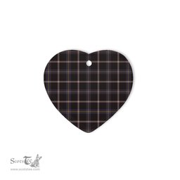 Robertson Tartan Blanket Navy Dress Blue Tartan Tartan Heart Ornaments, Christmas Tree Ornament, Plaid Christmas Ornaments, Ceramic Heart Christmas Tree Decoration - Scotstee Shop