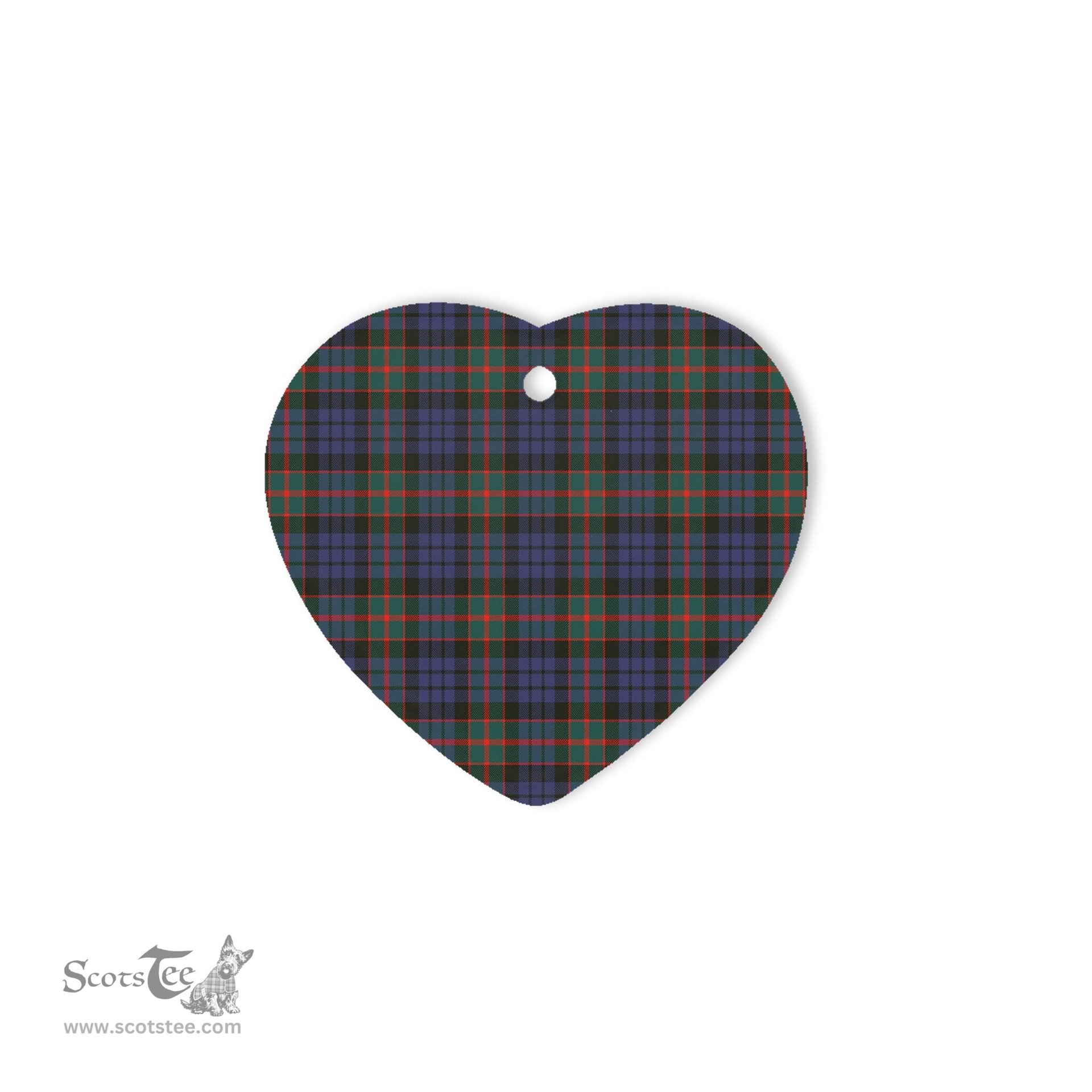 Fletcher Of Dunans Tartan Heart Ornaments, Christmas Tree Ornament, Plaid Christmas Ornaments, Ceramic Heart Christmas Tree Decoration, Christmas Ornament, Plaid Ornament, Tartan Ornament, Buffalo Plaid Ornament