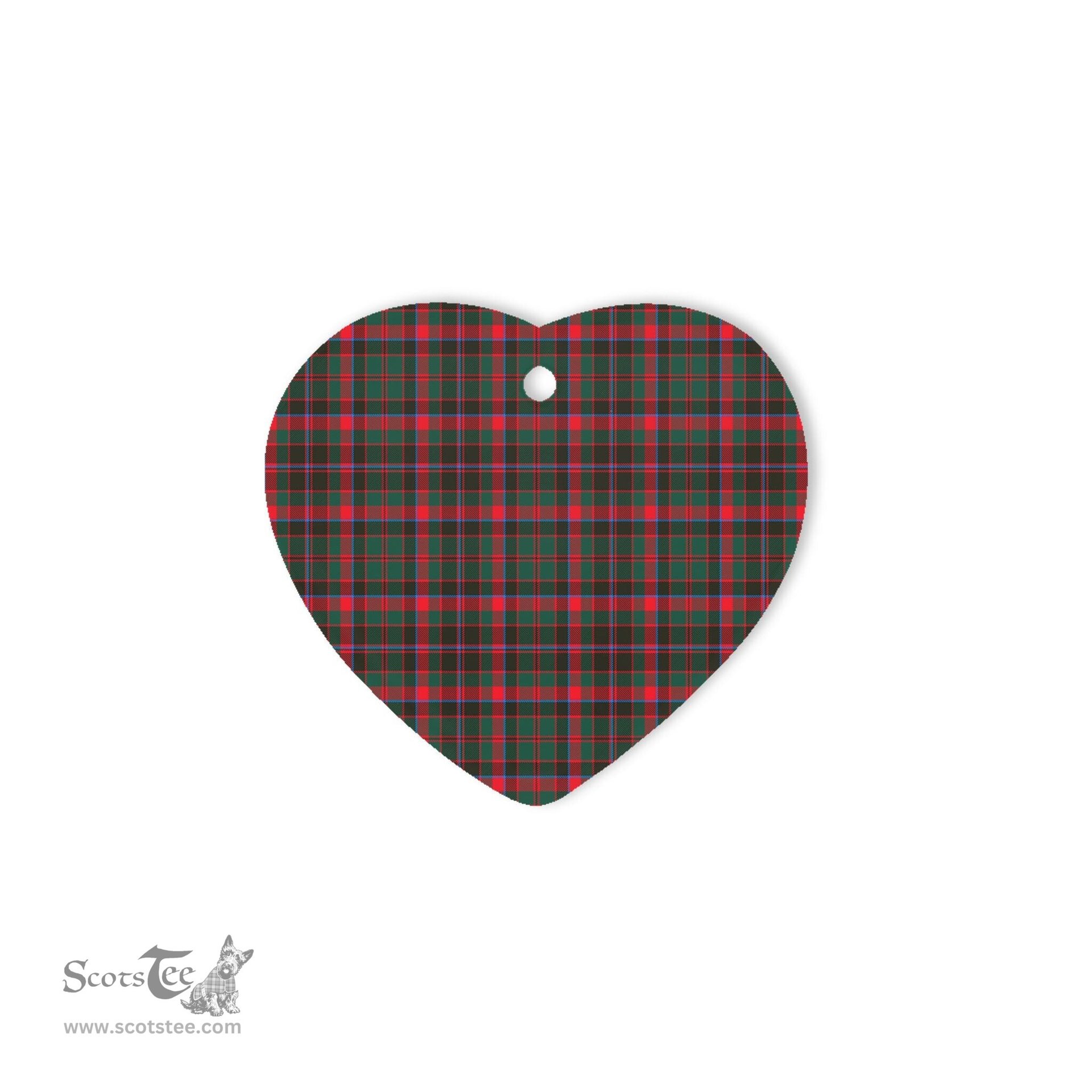 Cumming Hunting Modern Tartan Heart Ornaments, Christmas Tree Ornament, Plaid Christmas Ornaments, Ceramic Heart Christmas Tree Decoration, Christmas Ornament, Plaid Ornament, Tartan Ornament, Buffalo Plaid Ornament