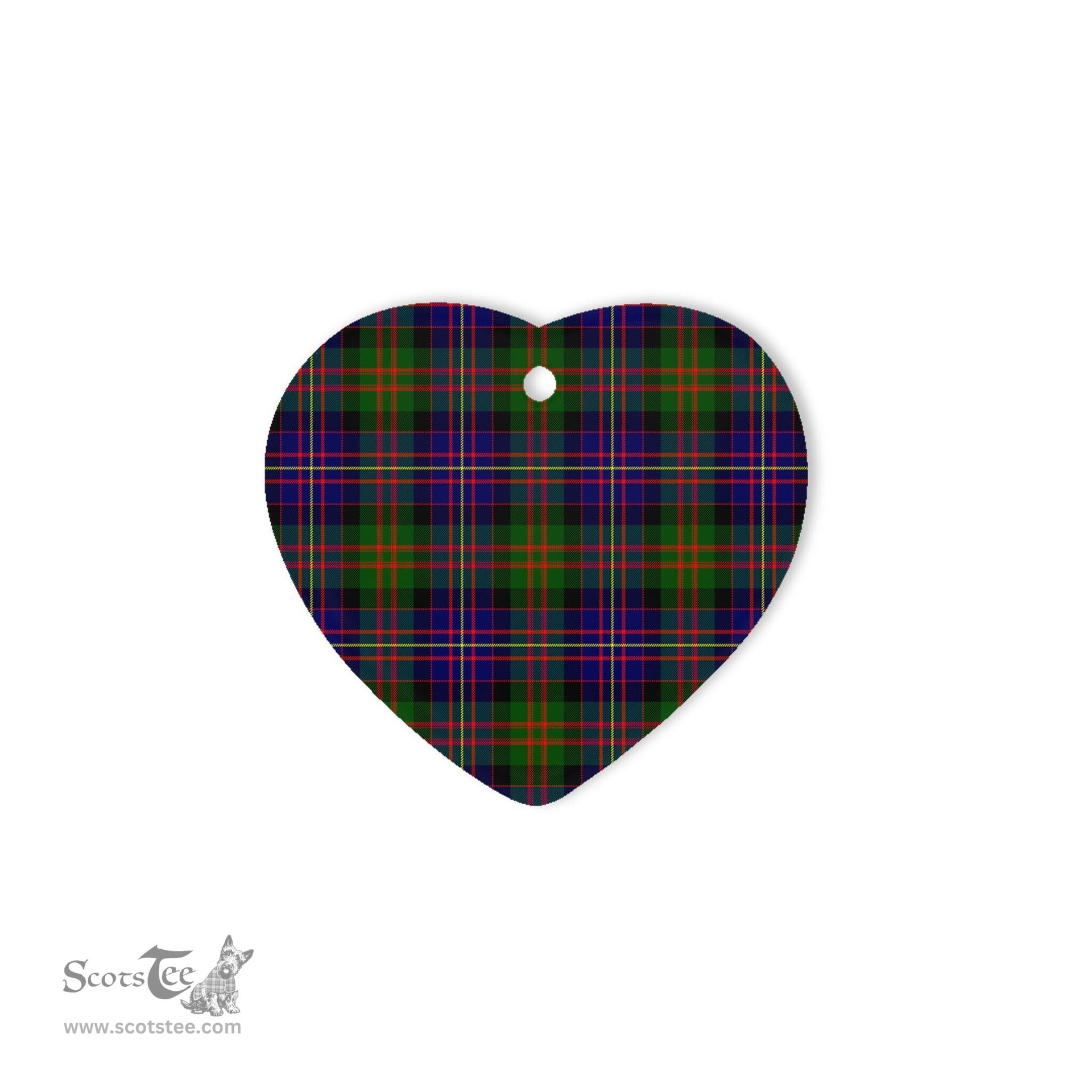 Cameron Of Erracht Modern Tartan Heart Ornaments, Christmas Tree Ornament, Plaid Christmas Ornaments, Ceramic Heart Christmas Tree Decoration, Christmas Ornament, Plaid Ornament, Tartan Ornament, Buffalo Plaid Ornament