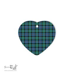 Campbell Of Cawdor Ancient Tartan Heart Ornaments, Christmas Tree Ornament, Plaid Christmas Ornaments, Ceramic Heart Christmas Tree Decoration, Christmas Ornament, Plaid Ornament, Tartan Ornament, Buffalo Plaid Ornament