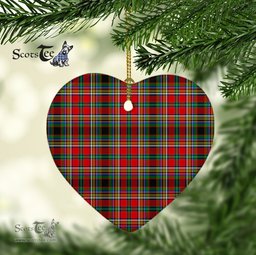 Anderson Of Arbrake Tartan Heart Ornaments, Christmas Tree Ornament, Plaid Christmas Ornaments, Ceramic Heart Christmas Tree Decoration, Christmas Ornament, Plaid Ornament, Tartan Ornament, Buffalo Plaid Ornament