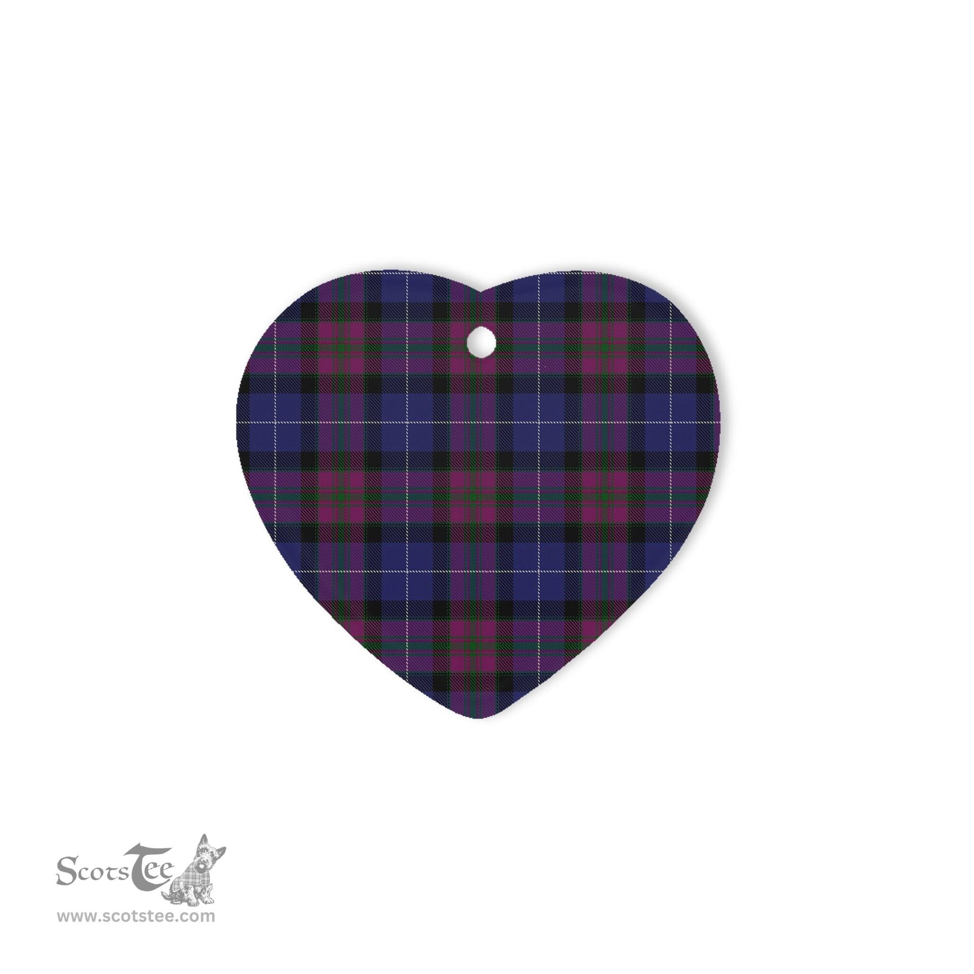 Pride Of Scotland Tartan Heart Ornaments, Christmas Tree Ornament, Plaid Christmas Ornaments, Ceramic Heart Christmas Tree Decoration, Christmas Ornament, Plaid Ornament, Tartan Ornament, Buffalo Plaid Ornament