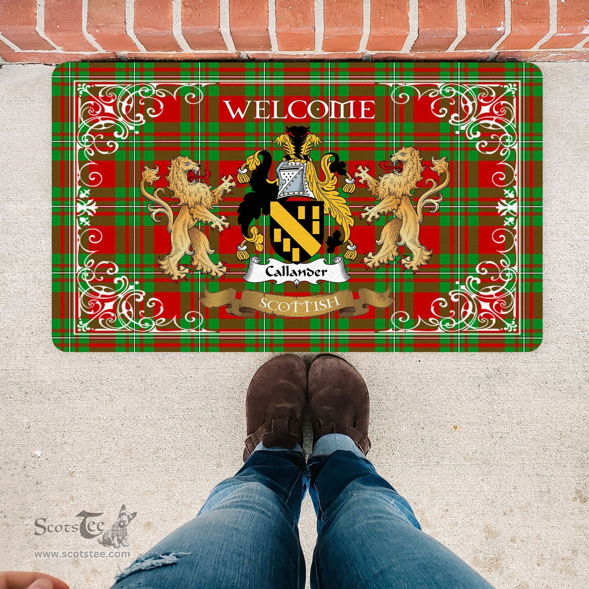 Personalized Doormat, Custom Door Mats, Tartan Door Mat The Family Callander Welcome Mat, Plaid Doormat Scottish, Custom Welcome Mats, Personalized Door Mat
