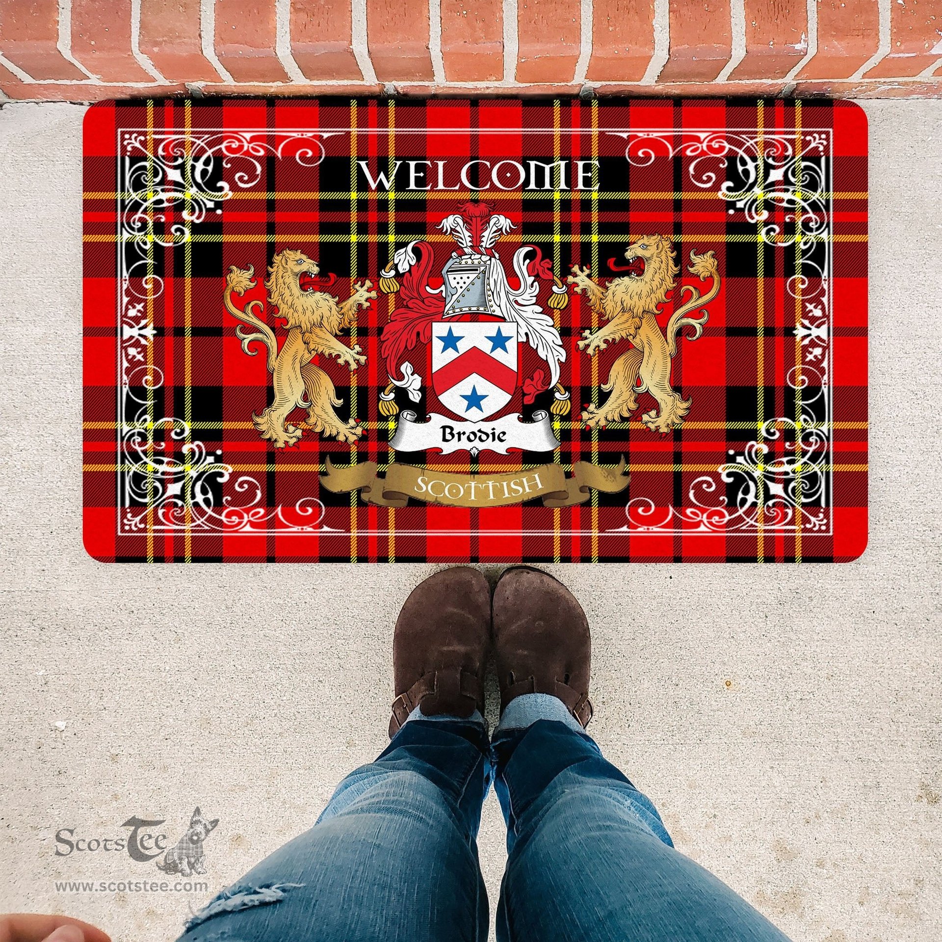 Personalized Doormat, Custom Door Mats, Tartan Door Mat The Family Brodie Welcome Mat, Plaid Doormat Scottish, Custom Welcome Mats, Personalized Door Mat