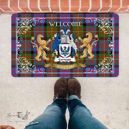 Personalized Doormat, Custom Door Mats, Tartan Door Mat The Family Carnegie Ancient Welcome Mat, Plaid Doormat Scottish, Custom Welcome Mats, Personalized Door Mat