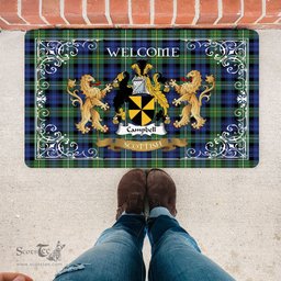 Personalized Doormat, Custom Door Mats, Tartan Door Mat The Family Campbell Argyll Ancient Welcome Mat, Plaid Doormat Scottish, Custom Welcome Mats, Personalized Door Mat