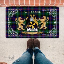 Personalized Doormat, Custom Door Mats, Tartan Door Mat The Family Campbell Of Cawdor Modern Welcome Mat, Plaid Doormat Scottish, Custom Welcome Mats, Personalized Door Mat