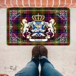 Scotstee Shop Tartan Door Mat Scottish Carnegie Modern Clan Badge Tartan Door Mat, Plaid Doormat, Custom Welcome Mats, Personalized Door Mat