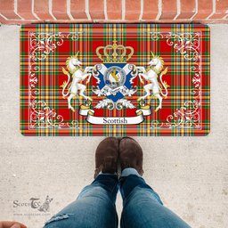 Scotstee Shop Tartan Door Mat Scottish Chattan Clan Badge Tartan Door Mat, Plaid Doormat, Custom Welcome Mats, Personalized Door Mat