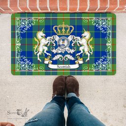 Scotstee Shop Tartan Door Mat Scottish Barclay Hunting Ancient Clan Badge Tartan Door Mat, Plaid Doormat, Custom Welcome Mats, Personalized Door Mat