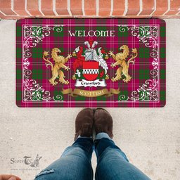 Personalized Doormat, Custom Door Mats, Tartan Door Mat The Family Crawford Modern Welcome Mat, Plaid Doormat Scottish, Custom Welcome Mats, Personalized Door Mat