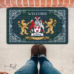 Personalized Doormat, Custom Door Mats, Tartan Door Mat The Family Cockburn Modern Welcome Mat, Plaid Doormat Scottish, Custom Welcome Mats, Personalized Door Mat