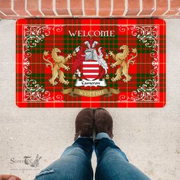 Personalized Doormat, Custom Door Mats, Tartan Door Mat The Family Cameron Modern Welcome Mat, Plaid Doormat Scottish, Custom Welcome Mats, Personalized Door Mat