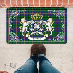 Personalized Doormat, Custom Door Mats, Welcome Mat Scottish Carmichael Tartan Door Mat, Plaid Doormat, Custom Welcome Mats, Personalized Door Mat
