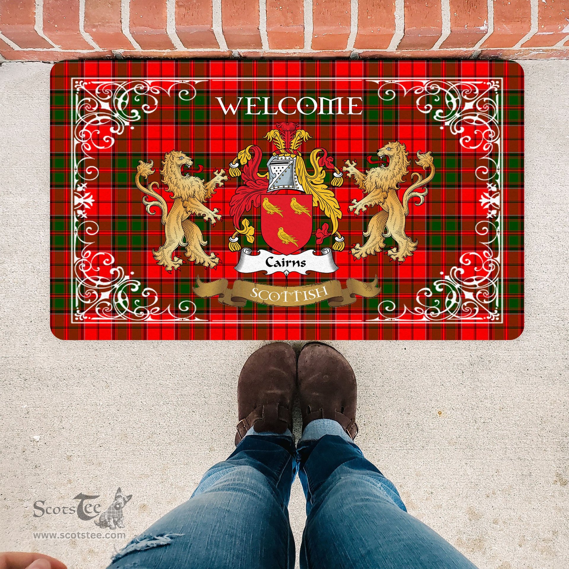 Personalized Doormat, Custom Door Mats, Tartan Door Mat The Family Cairns Welcome Mat, Plaid Doormat Scottish, Custom Welcome Mats, Personalized Door Mat