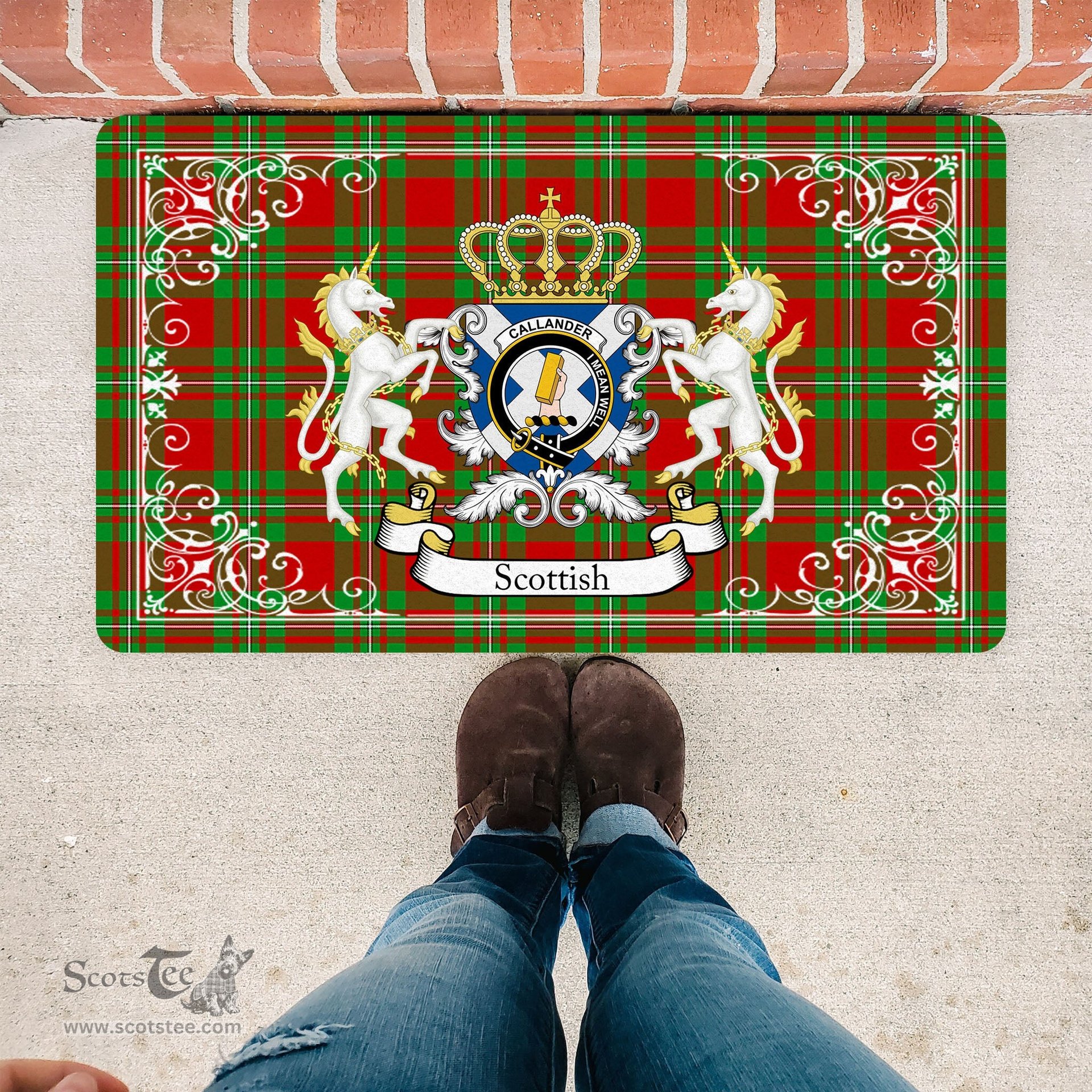 Personalized Doormat, Custom Door Mats, Welcome Mat Scottish Callander Tartan Door Mat, Plaid Doormat, Custom Welcome Mats, Personalized Door Mat