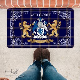 Personalized Doormat, Custom Door Mats, Tartan Door Mat The Family Crichton Welcome Mat, Plaid Doormat Scottish, Custom Welcome Mats, Personalized Door Mat
