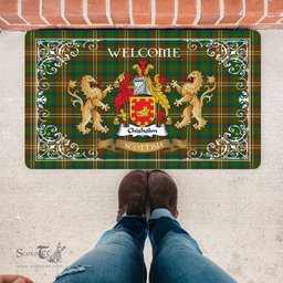Personalized Doormat, Custom Door Mats, Tartan Door Mat The Family Chisholm Hunting Welcome Mat, Plaid Doormat Scottish, Custom Welcome Mats, Personalized Door Mat