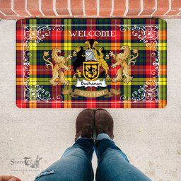 Personalized Doormat, Custom Door Mats, Tartan Door Mat The Family Buchanan Modern Welcome Mat, Plaid Doormat Scottish, Custom Welcome Mats, Personalized Door Mat