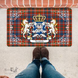 Scotstee Shop Tartan Door Mat Scottish Cameron Of Lochiel Ancient Clan Badge Tartan Door Mat, Plaid Doormat, Custom Welcome Mats, Personalized Door Mat