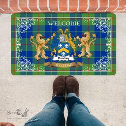 Personalized Doormat, Custom Door Mats, Tartan Door Mat The Family Barclay Hunting Ancient Welcome Mat, Plaid Doormat Scottish, Custom Welcome Mats, Personalized Door Mat