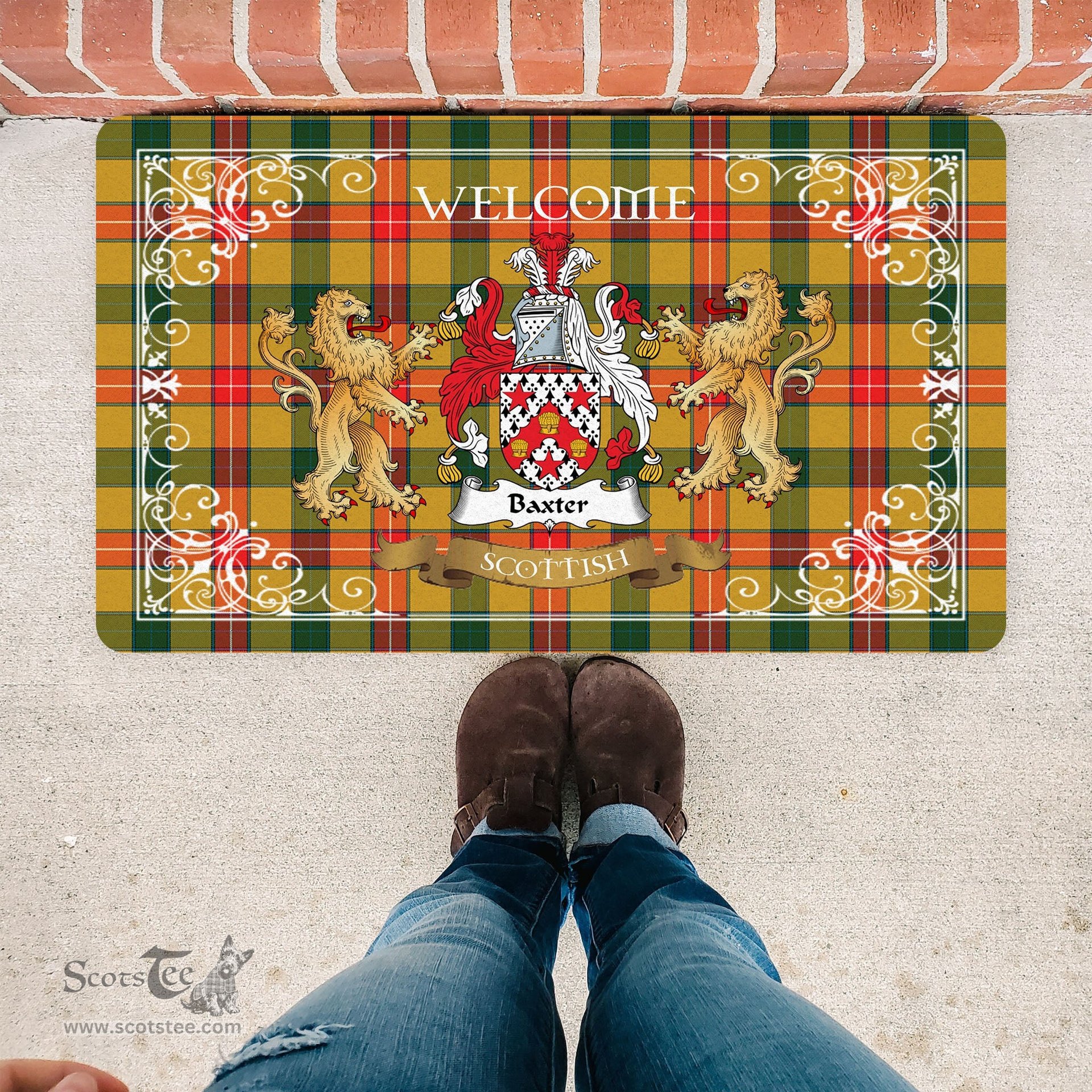 Personalized Doormat, Custom Door Mats, Tartan Door Mat The Family Baxter Welcome Mat, Plaid Doormat Scottish, Custom Welcome Mats, Personalized Door Mat