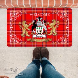 Personalized Doormat, Custom Door Mats, Tartan Door Mat The Family Burnett Modern Welcome Mat, Plaid Doormat Scottish, Custom Welcome Mats, Personalized Door Mat