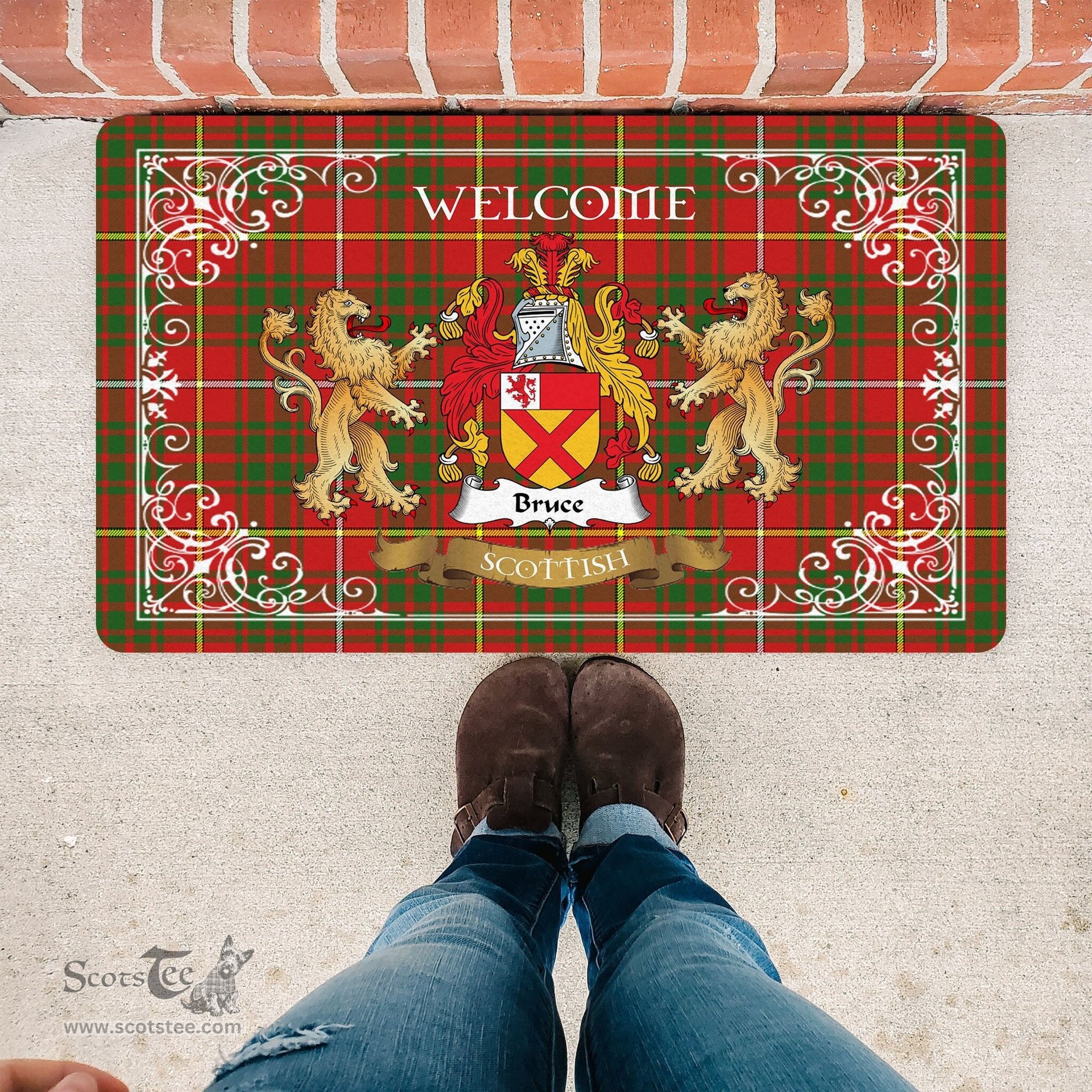 Personalized Doormat, Custom Door Mats, Tartan Door Mat The Family Bruce Welcome Mat, Plaid Doormat Scottish, Custom Welcome Mats, Personalized Door Mat