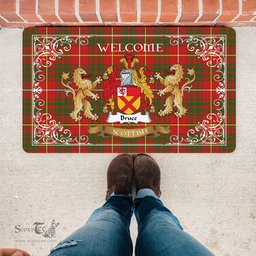 Personalized Doormat, Custom Door Mats, Tartan Door Mat The Family Bruce Welcome Mat, Plaid Doormat Scottish, Custom Welcome Mats, Personalized Door Mat