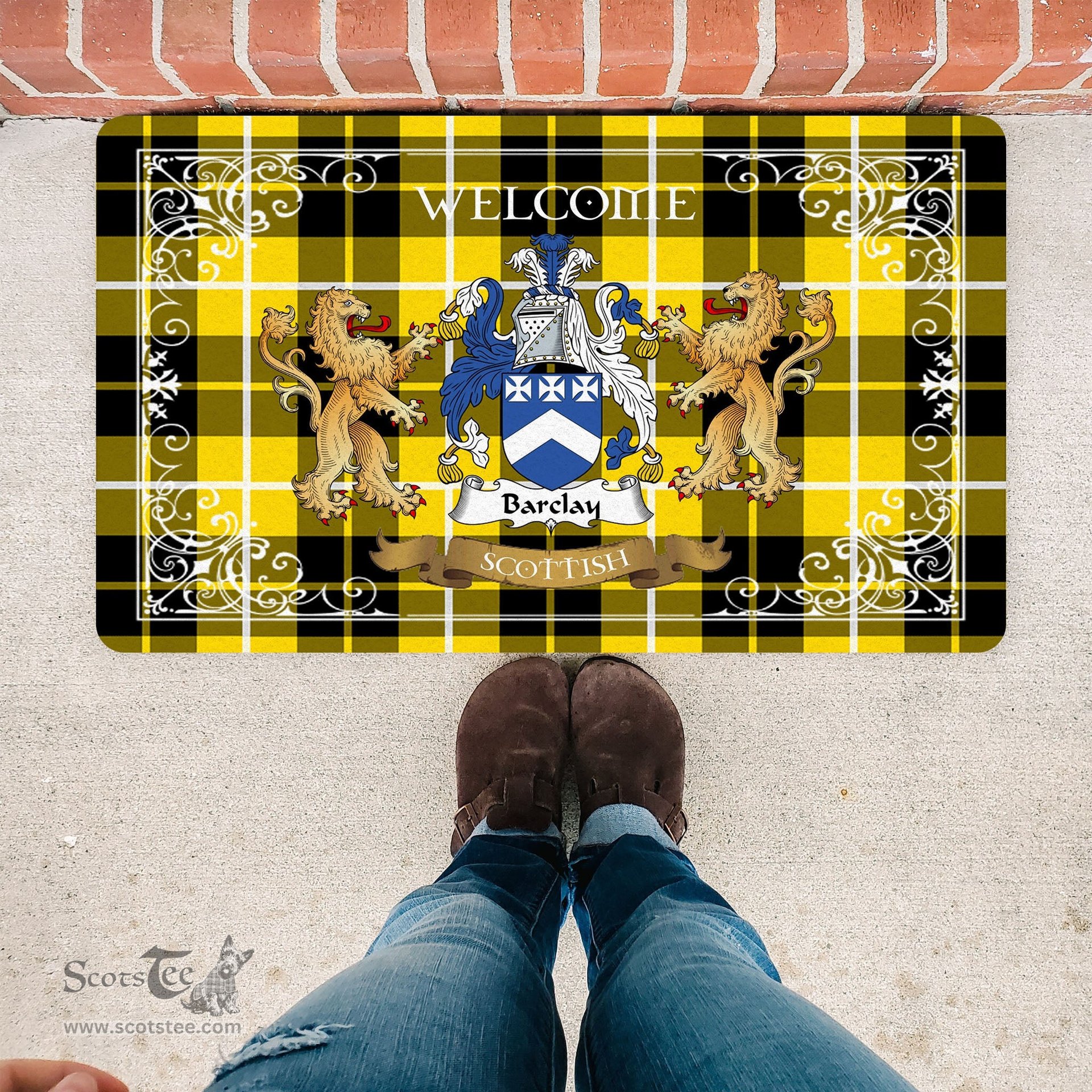Personalized Doormat, Custom Door Mats, Tartan Door Mat The Family Barclay New Welcome Mat, Plaid Doormat Scottish, Custom Welcome Mats, Personalized Door Mat