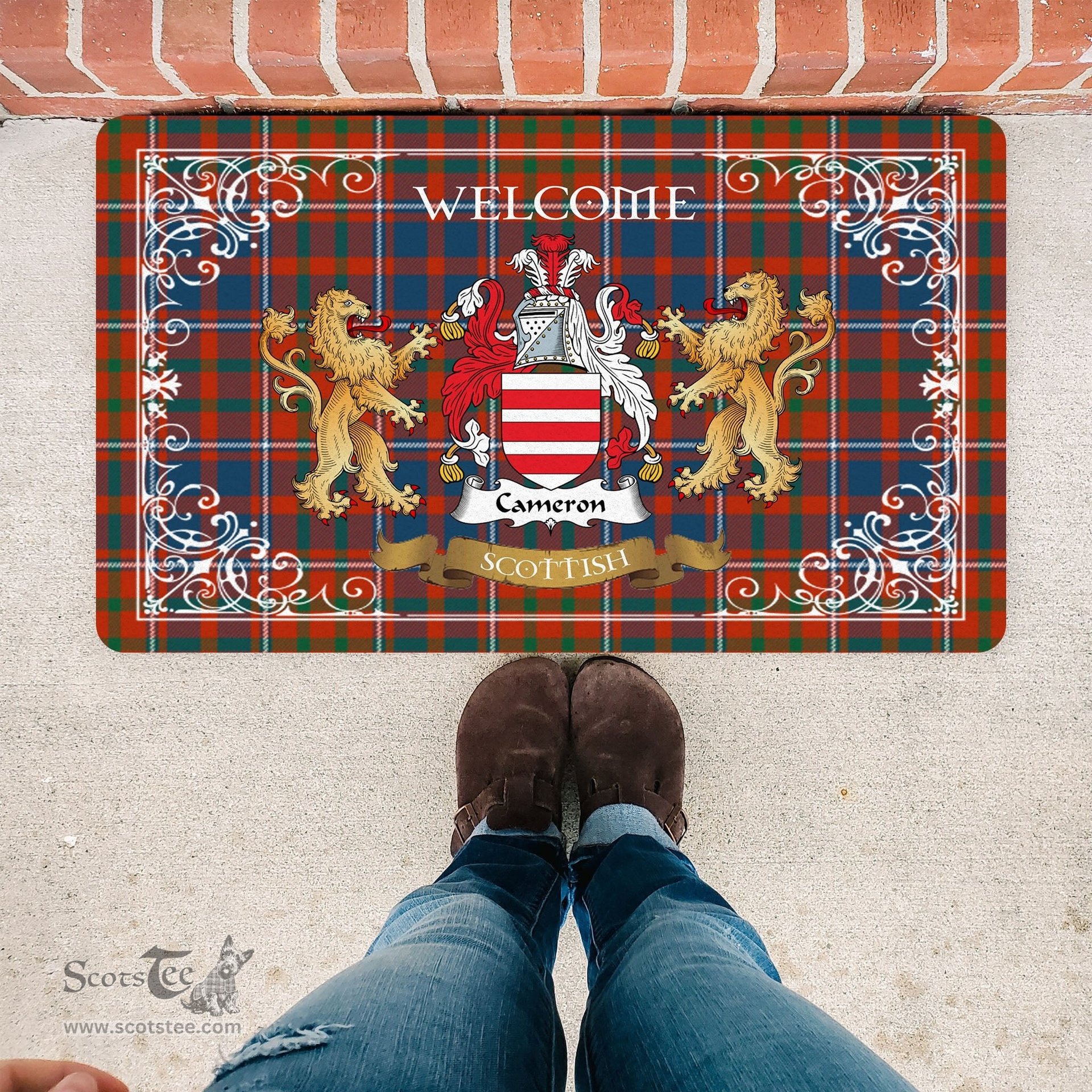 Personalized Doormat, Custom Door Mats, Tartan Door Mat The Family Cameron Of Lochiel Ancient Welcome Mat, Plaid Doormat Scottish, Custom Welcome Mats, Personalized Door Mat