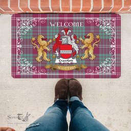 Personalized Doormat, Custom Door Mats, Tartan Door Mat The Family Crawford Ancient Welcome Mat, Plaid Doormat Scottish, Custom Welcome Mats, Personalized Door Mat