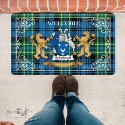 Personalized Doormat, Custom Door Mats, Tartan Door Mat The Family Arbuthnott Hunting Welcome Mat, Plaid Doormat Scottish, Custom Welcome Mats, Personalized Door Mat