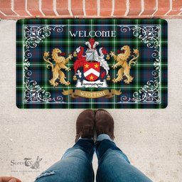 Personalized Doormat, Custom Door Mats, Tartan Door Mat The Family Bannatyne Welcome Mat, Plaid Doormat Scottish, Custom Welcome Mats, Personalized Door Mat