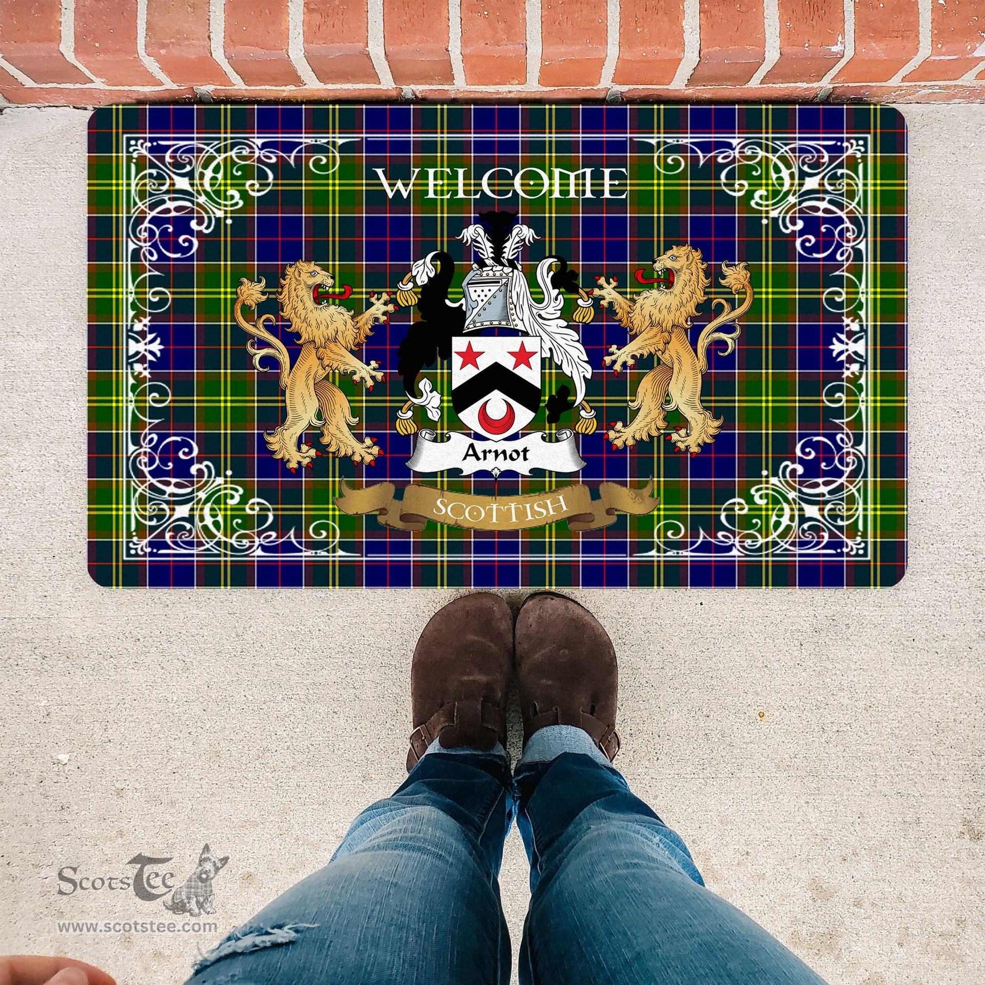 Personalized Doormat, Custom Door Mats, Tartan Door Mat The Family Arnott Welcome Mat, Plaid Doormat Scottish, Custom Welcome Mats, Personalized Door Mat