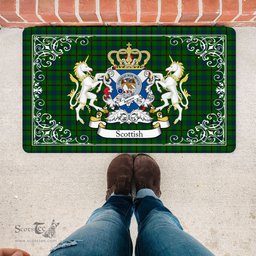 Scotstee Shop Tartan Door Mat Scottish Agnew Hunting Clan Badge Tartan Door Mat, Plaid Doormat, Custom Welcome Mats, Personalized Door Mat