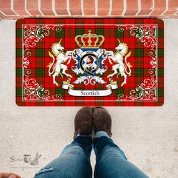 Personalized Doormat, Custom Door Mats, Welcome Mat Scottish Adair Tartan Door Mat, Plaid Doormat, Custom Welcome Mats, Personalized Door Mat