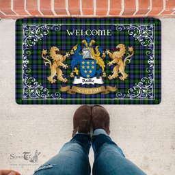 Personalized Doormat, Custom Door Mats, Tartan Door Mat The Family Baillie Hunting Welcome Mat, Plaid Doormat Scottish, Custom Welcome Mats, Personalized Door Mat
