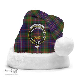 Scottish Cameron of Erracht Modern Clan Tartan Crest Plaid Christmas Hat Scottish Plaid - Tartan Plaid - ScotsTee
