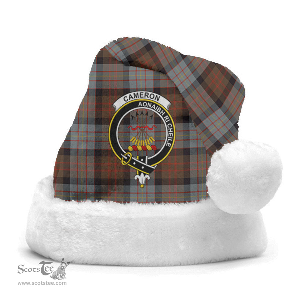 Scottish Cameron of Erracht Weathered Clan Tartan Crest Plaid Christmas Hat Scottish Plaid - Tartan Plaid - ScotsTee