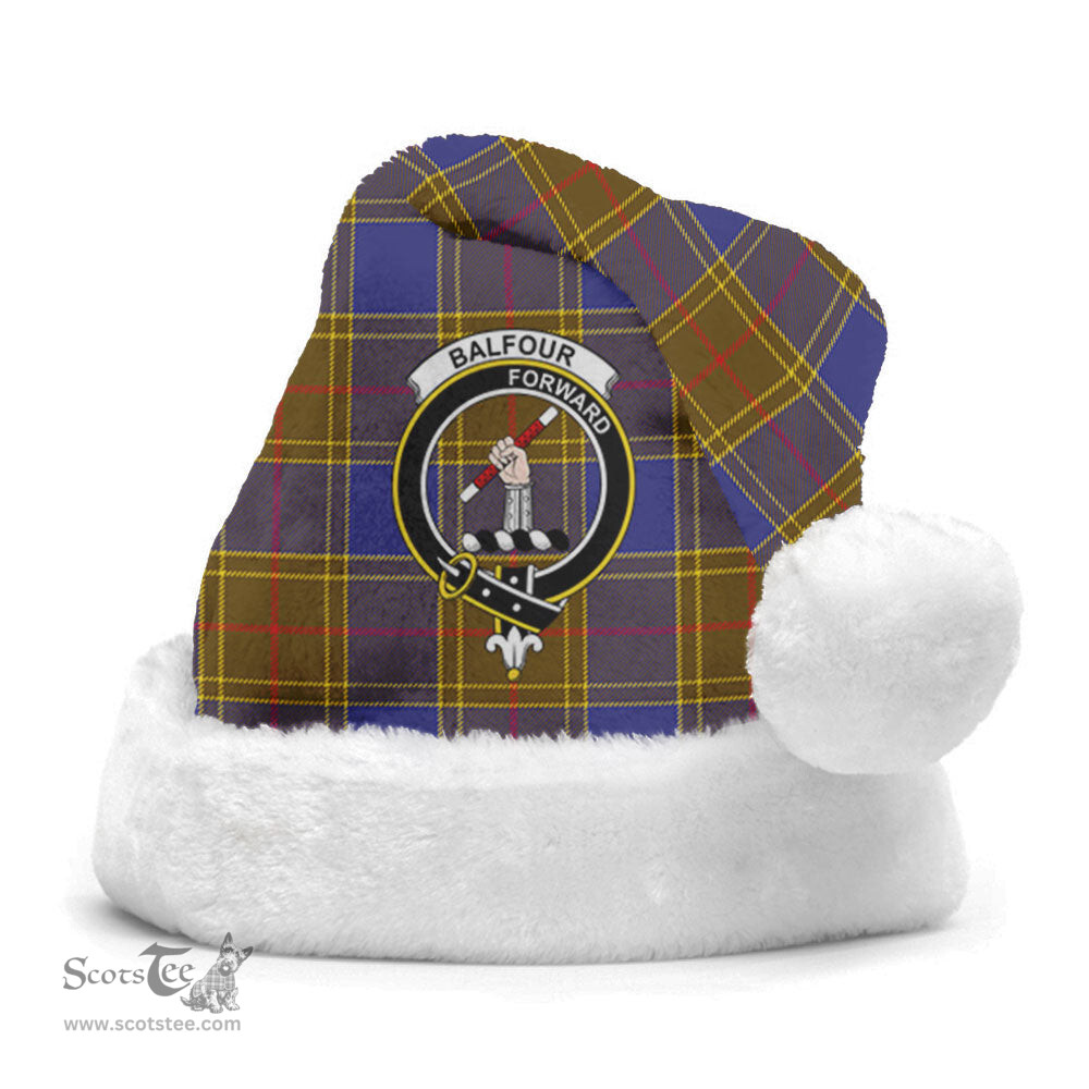 Scottish Balfour Modern Clan Tartan Crest Plaid Christmas Hat Scottish Plaid - Tartan Plaid - ScotsTee