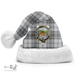 Scottish Douglas Grey Modern Clan Tartan Crest Plaid Christmas Hat Scottish Plaid - Tartan Plaid - ScotsTee