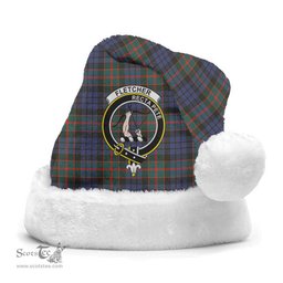 Scottish Fletcher of Dunans Clan Tartan Crest Plaid Christmas Hat Scottish Plaid - Tartan Plaid - ScotsTee