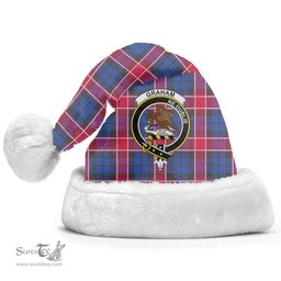 Scottish Graham of Menteith Red Clan Tartan Crest Plaid Christmas Hat Scottish Plaid - Tartan Plaid - ScotsTee