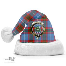 Scottish Crichton Clan Tartan Crest Plaid Christmas Hat Scottish Plaid - Tartan Plaid - ScotsTee