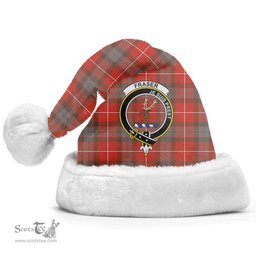 Scottish Fraser (of Lovat) Weathered Clan Tartan Crest Plaid Christmas Hat Scottish Plaid - Tartan Plaid - ScotsTee