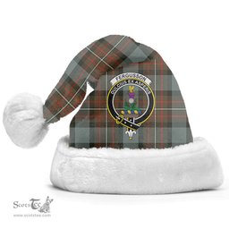 Scottish Fergusson Weathered Clan Tartan Crest Plaid Christmas Hat Scottish Plaid - Tartan Plaid - ScotsTee