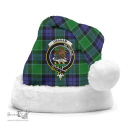 Scottish Graham of Menteith Modern Clan Tartan Crest Plaid Christmas Hat Scottish Plaid - Tartan Plaid - ScotsTee