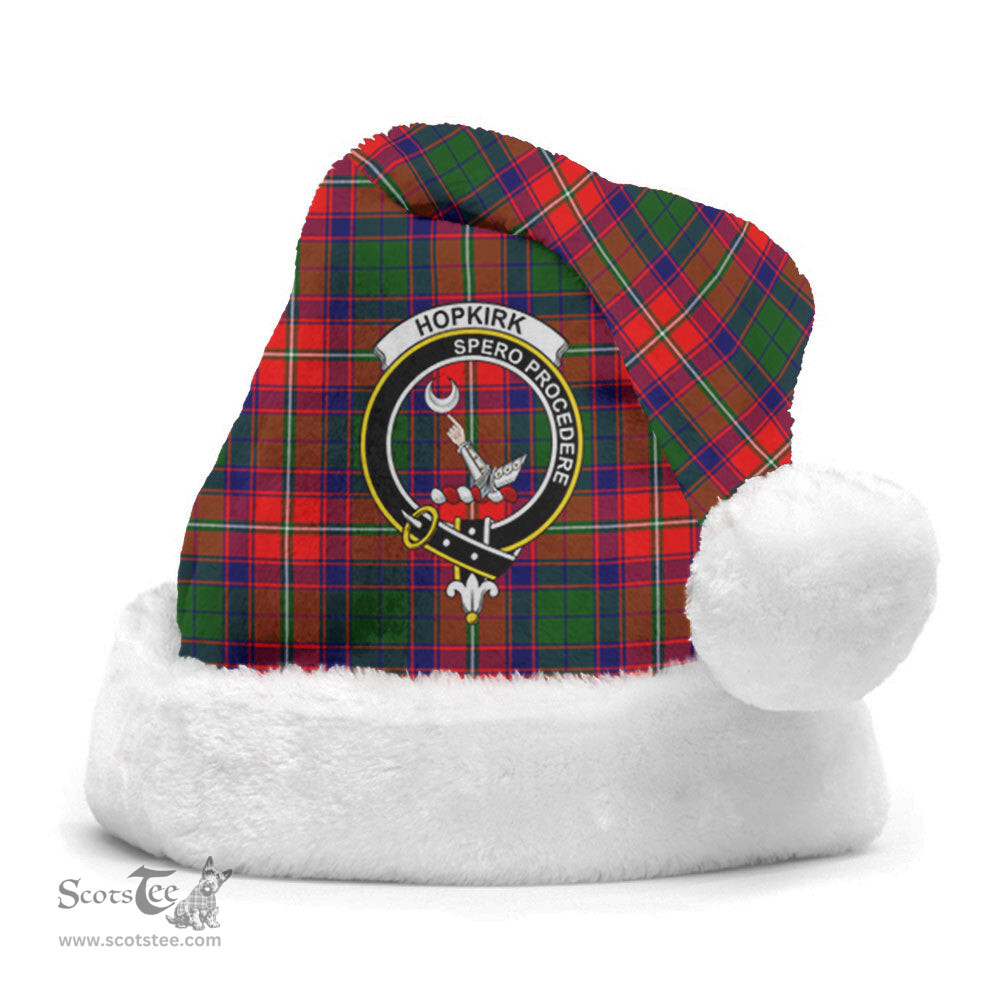 Scottish Hopkirk Clan Tartan Crest Plaid Christmas Hat Scottish Plaid - Tartan Plaid - ScotsTee